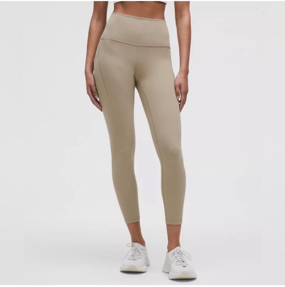 Lululemon Leggings Womens 2 Wunder Train High Rise Pockets 25" Sheer Oak Gym